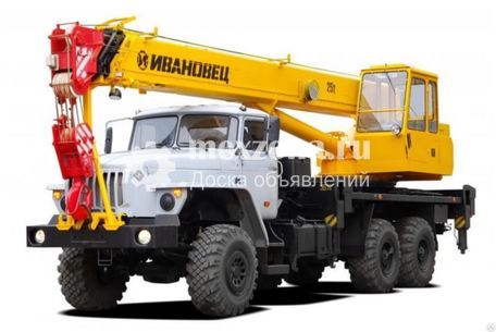 Ивановец 25 тонн, стрела 22 и 28 метров. (Вездеход).