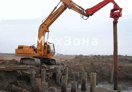 HYUNDAI вибропогружатель DPD350T на базе экскаватора HYUNDAI 290