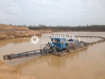 Гидромеханизация Земснаряд  1800/32, Намыв песка.